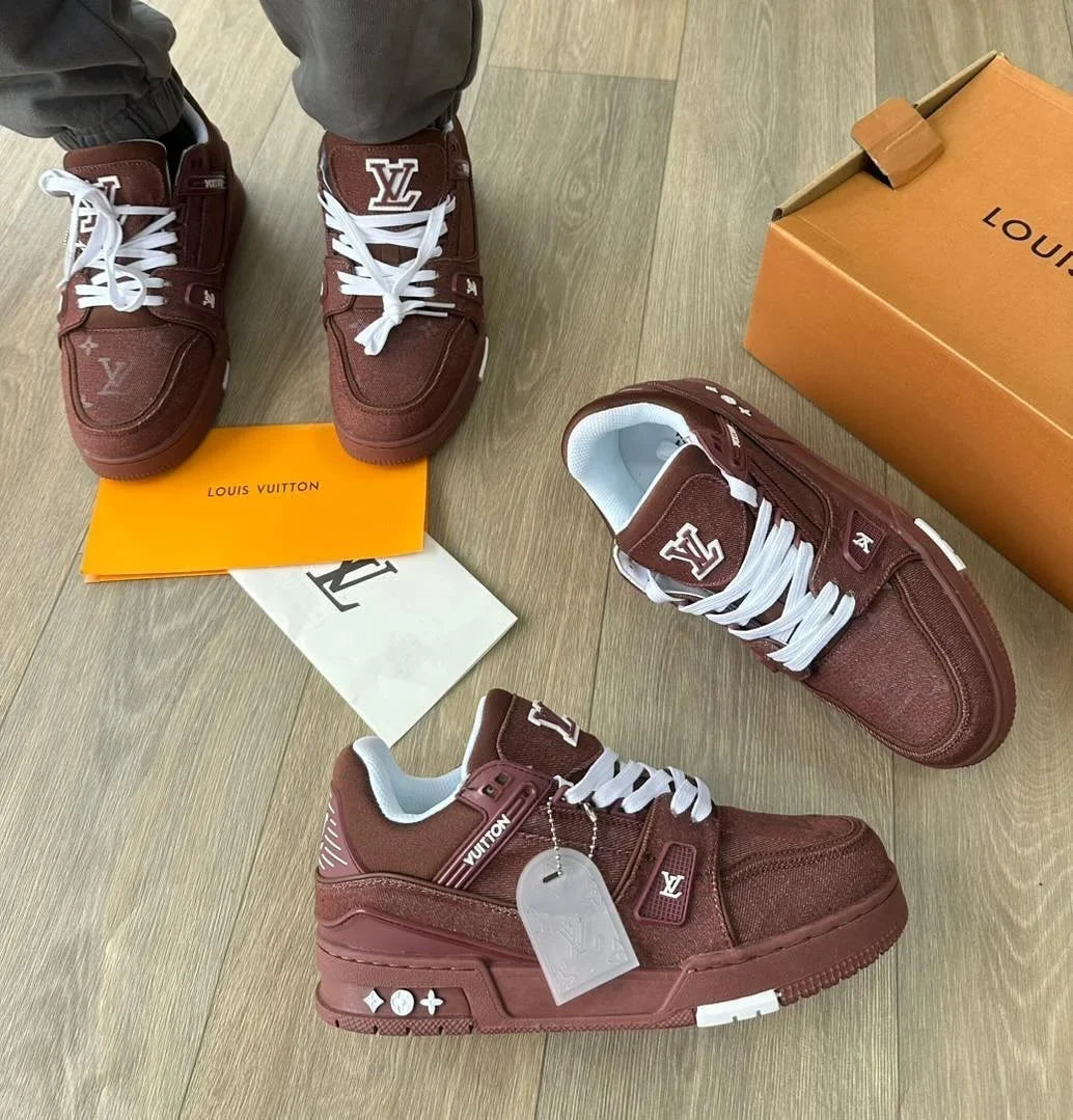 _*Lou_is Vu_itton Trainer Brown Denim ( With All Accessories