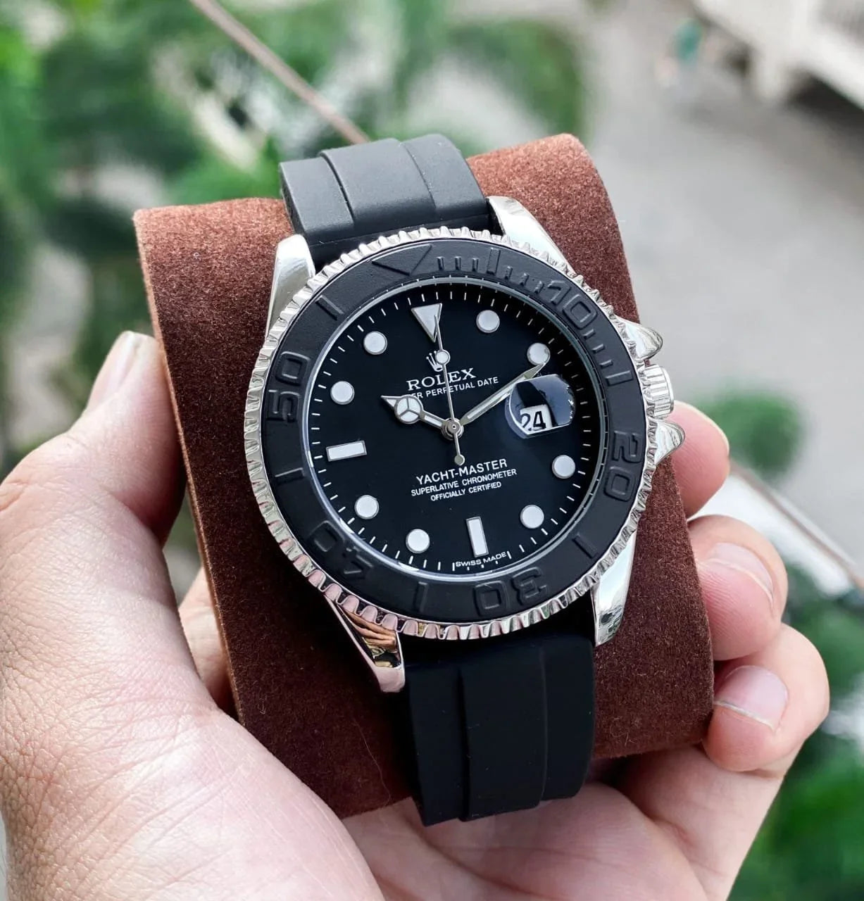 Role_x OYSTER PERPETUAL YACH MASTER (SILVER/BLACK) WATCH