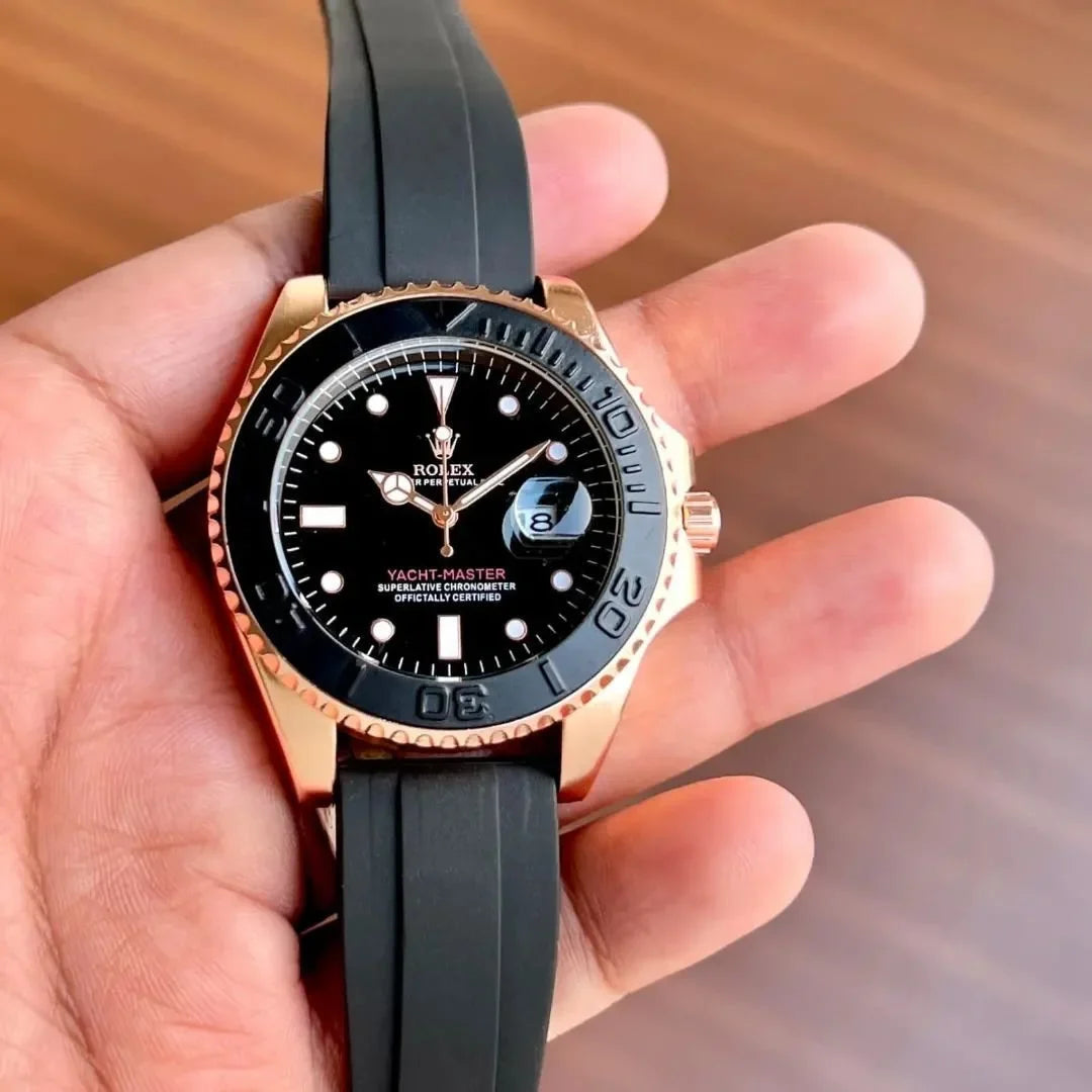 Role_x OYSTER PERPETUAL YACH MASTER (GOLDEN/BLACK) WATCH