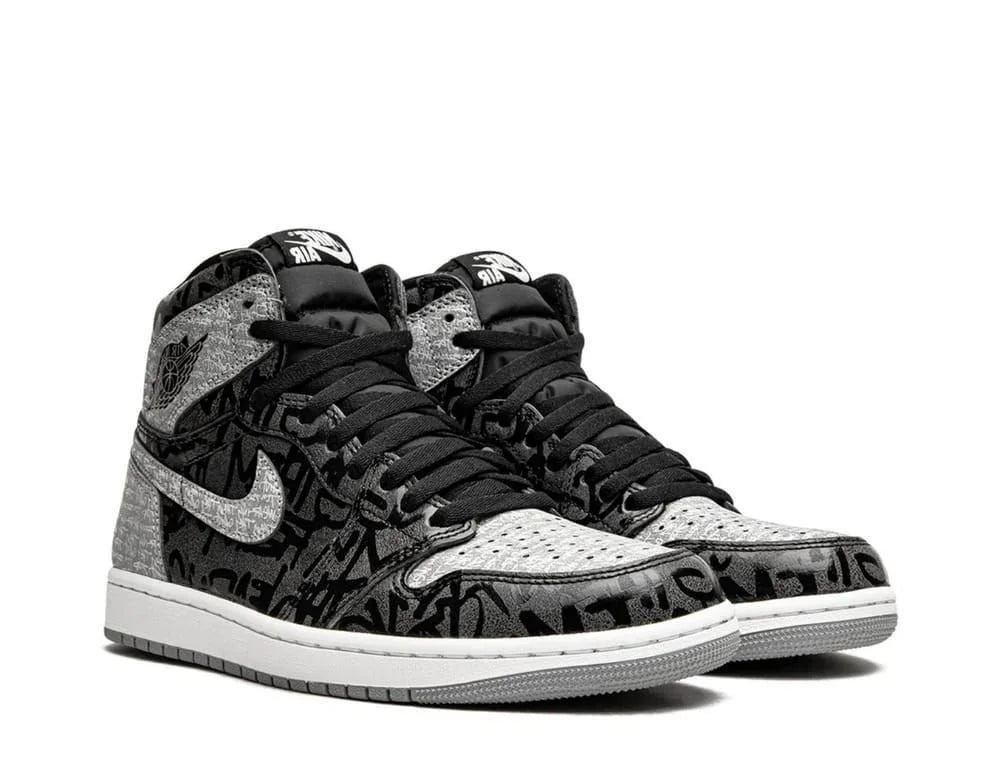 Ai_r Jord_an 1 High OG ‘Rebellionaire’ – Black/Grey Graffiti