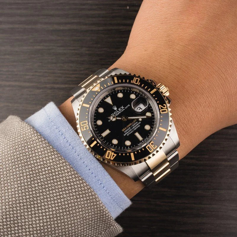 ROLE_X Sea-Dweller yellow gold Bezel and black dial