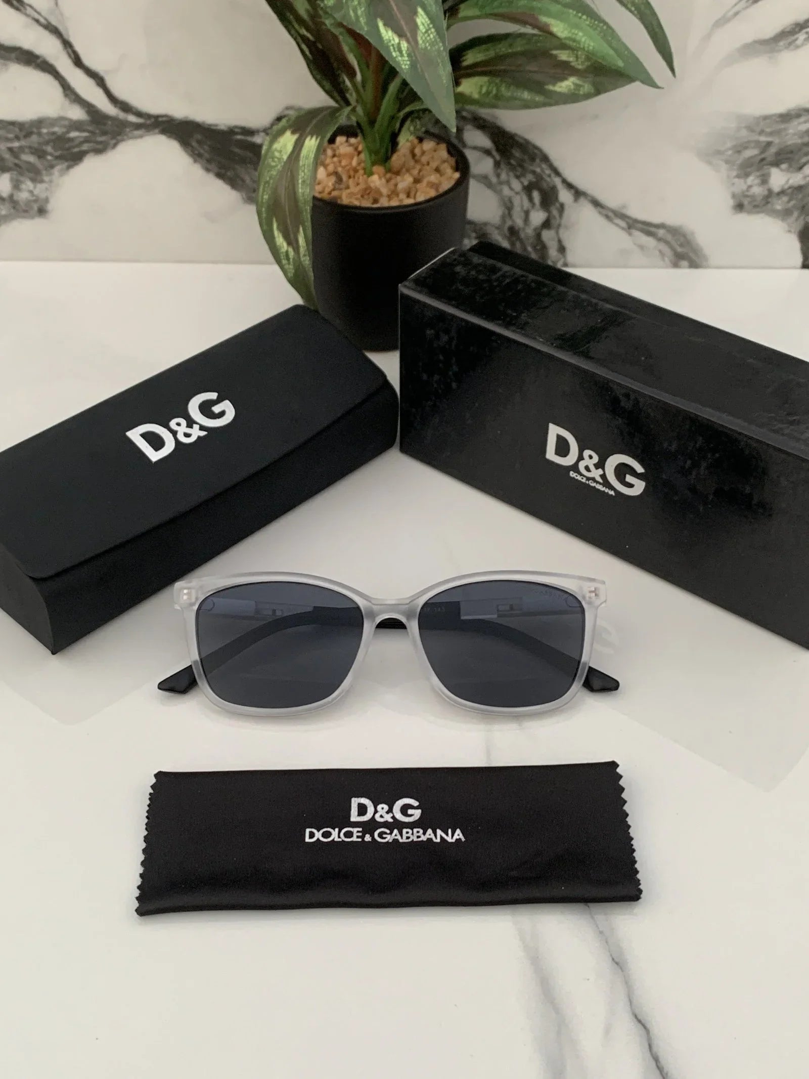 Branded D_&G White Black Sunglasses