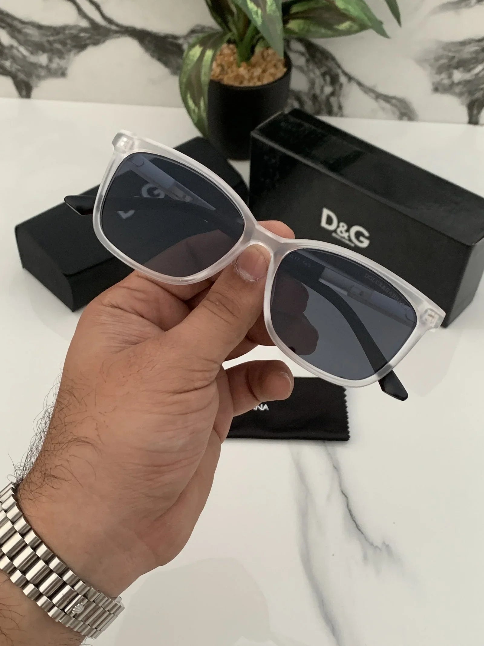 Branded D_&G White Black Sunglasses