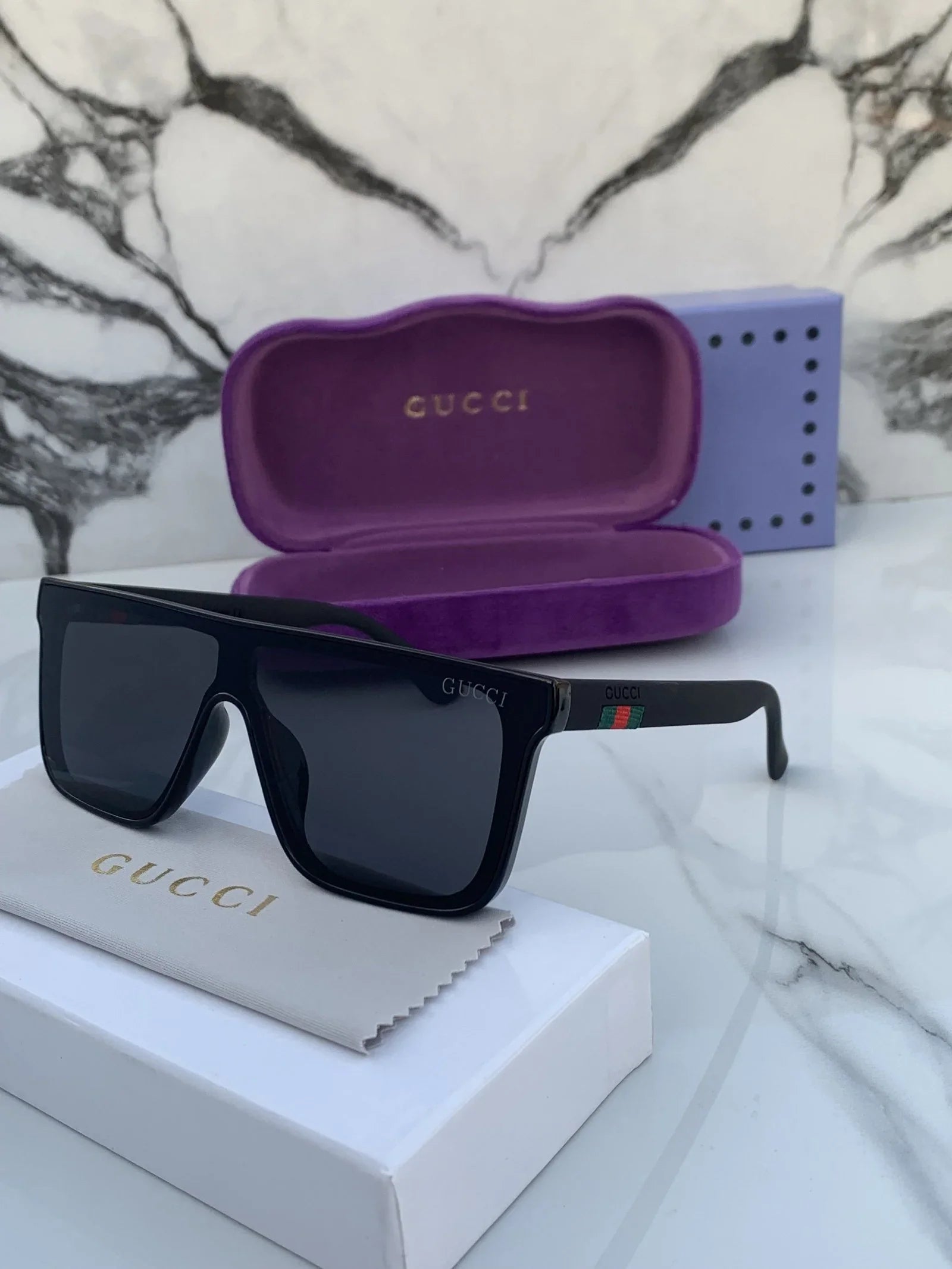 Branded G__CI Full Black Sunglasses (With Original Kit)
