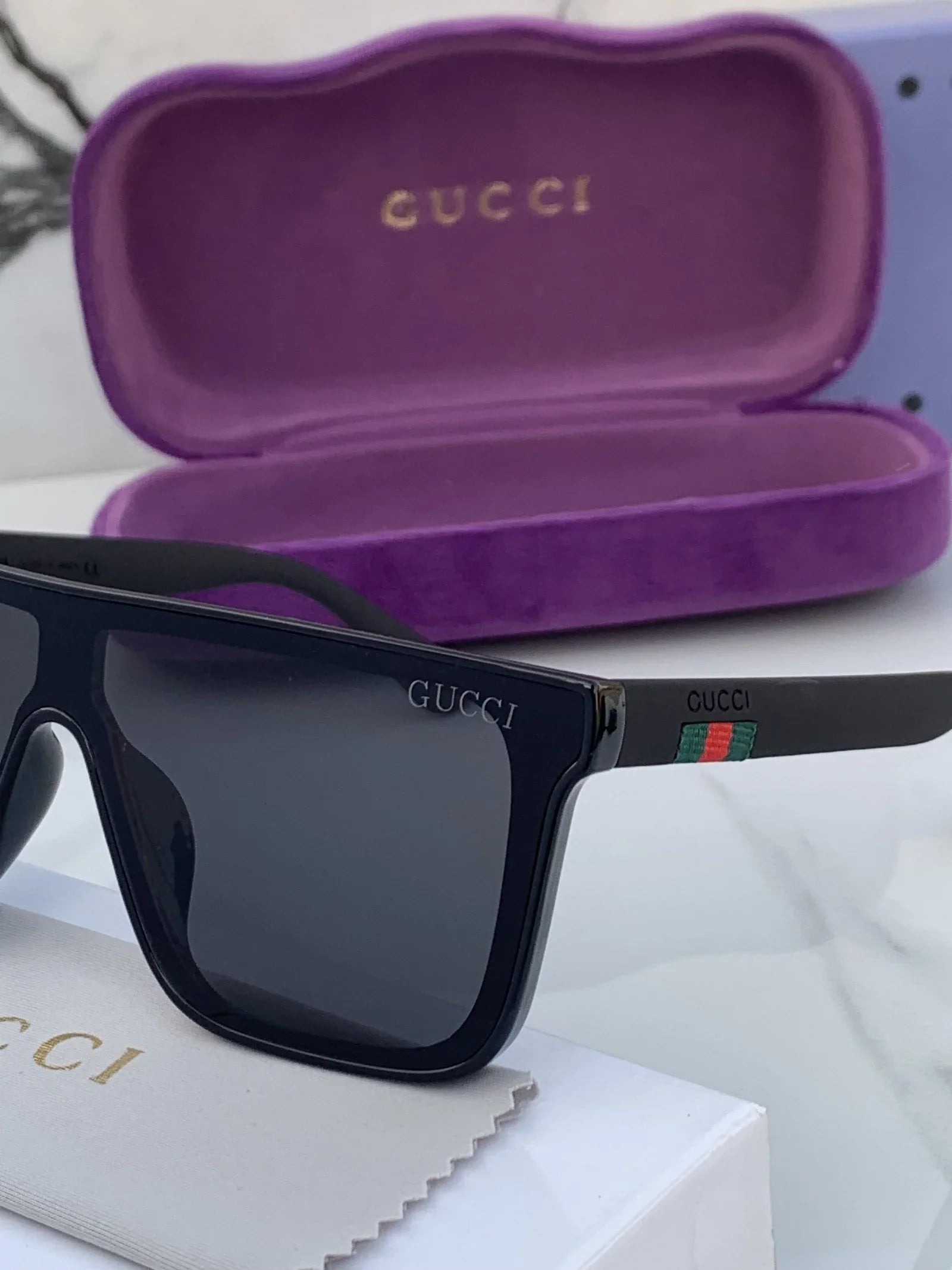 Branded G__CI Full Black Sunglasses (With Original Kit)