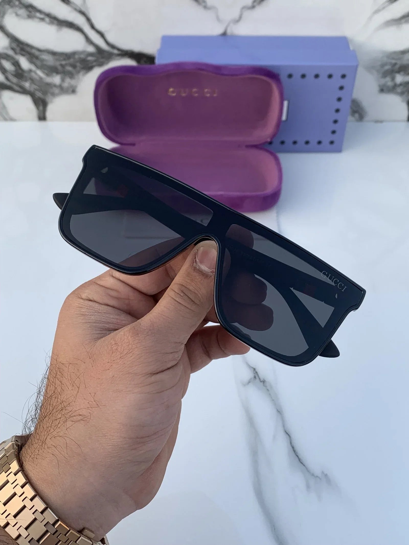 Branded G__CI Full Black Sunglasses (With Original Kit)