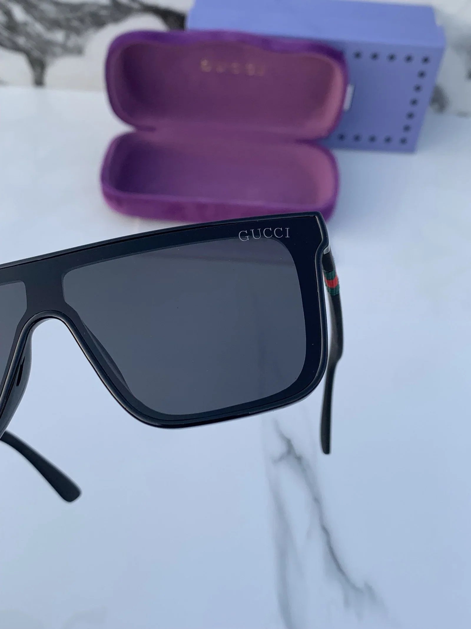 Branded G__CI Full Black Sunglasses (With Original Kit)