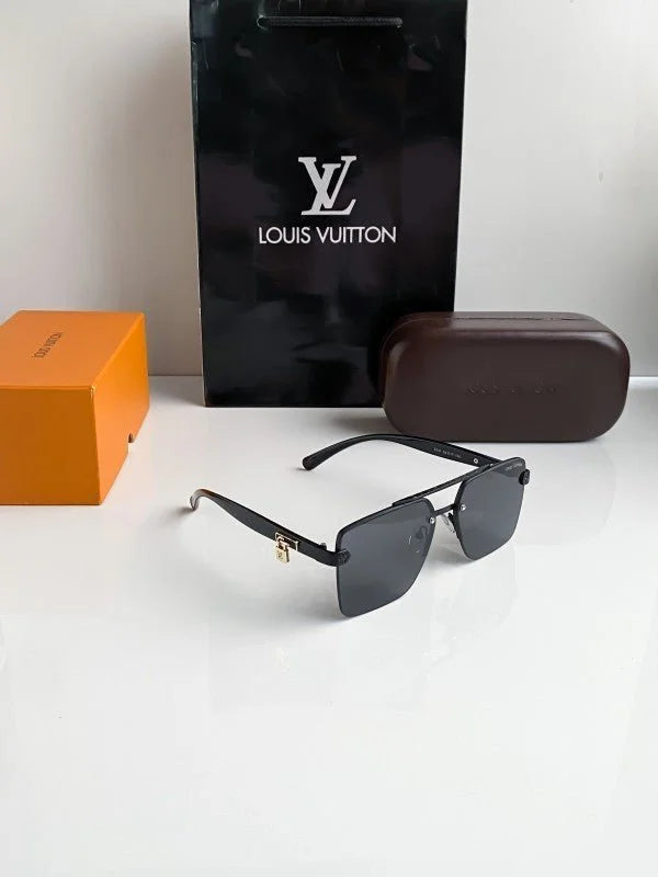 Branded L_v Gold Black Sunglasses Bt (With Original Kit)
