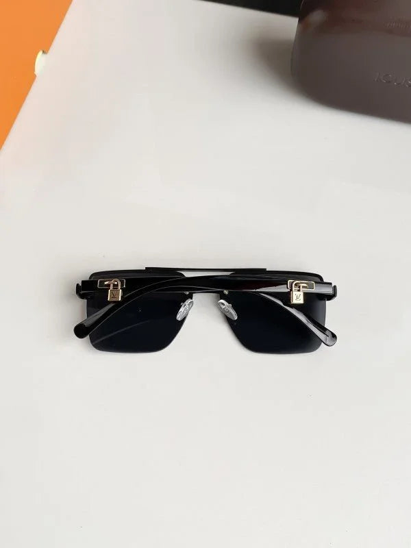 Branded L_v Gold Black Sunglasses Bt (With Original Kit)