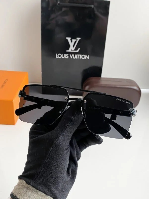 Branded L_v Gold Black Sunglasses Bt (With Original Kit)
