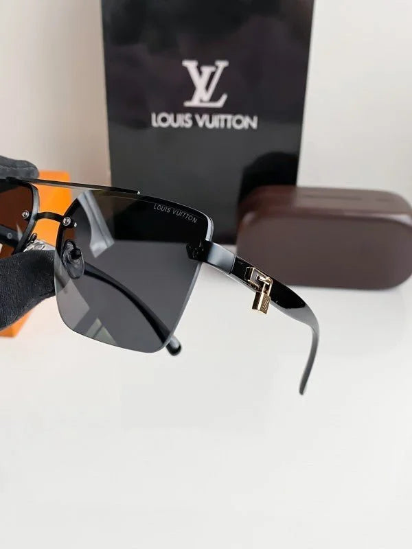 Branded L_v Gold Black Sunglasses Bt (With Original Kit)