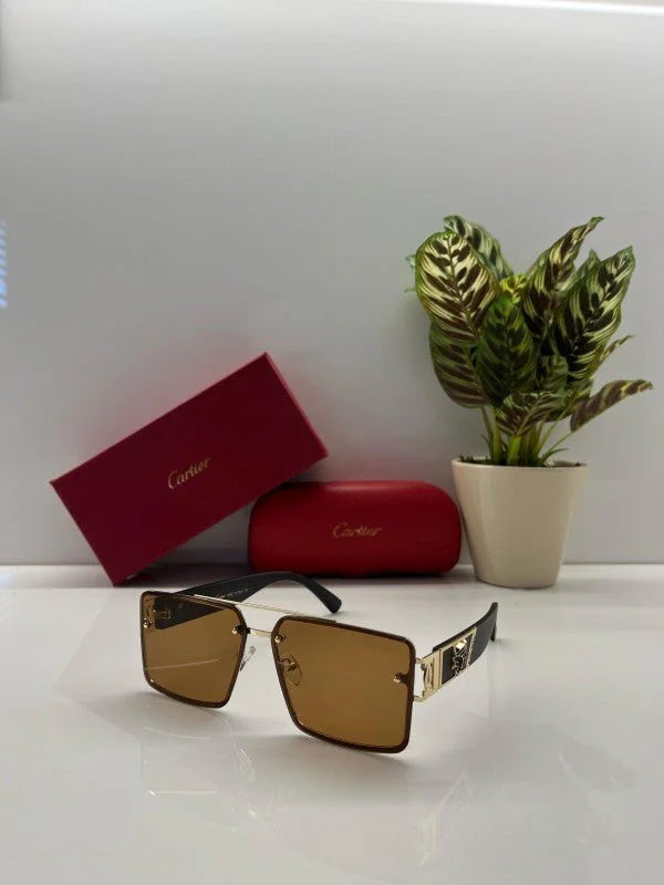 Branded Ctie_r Gold Brown Sunglasses EW