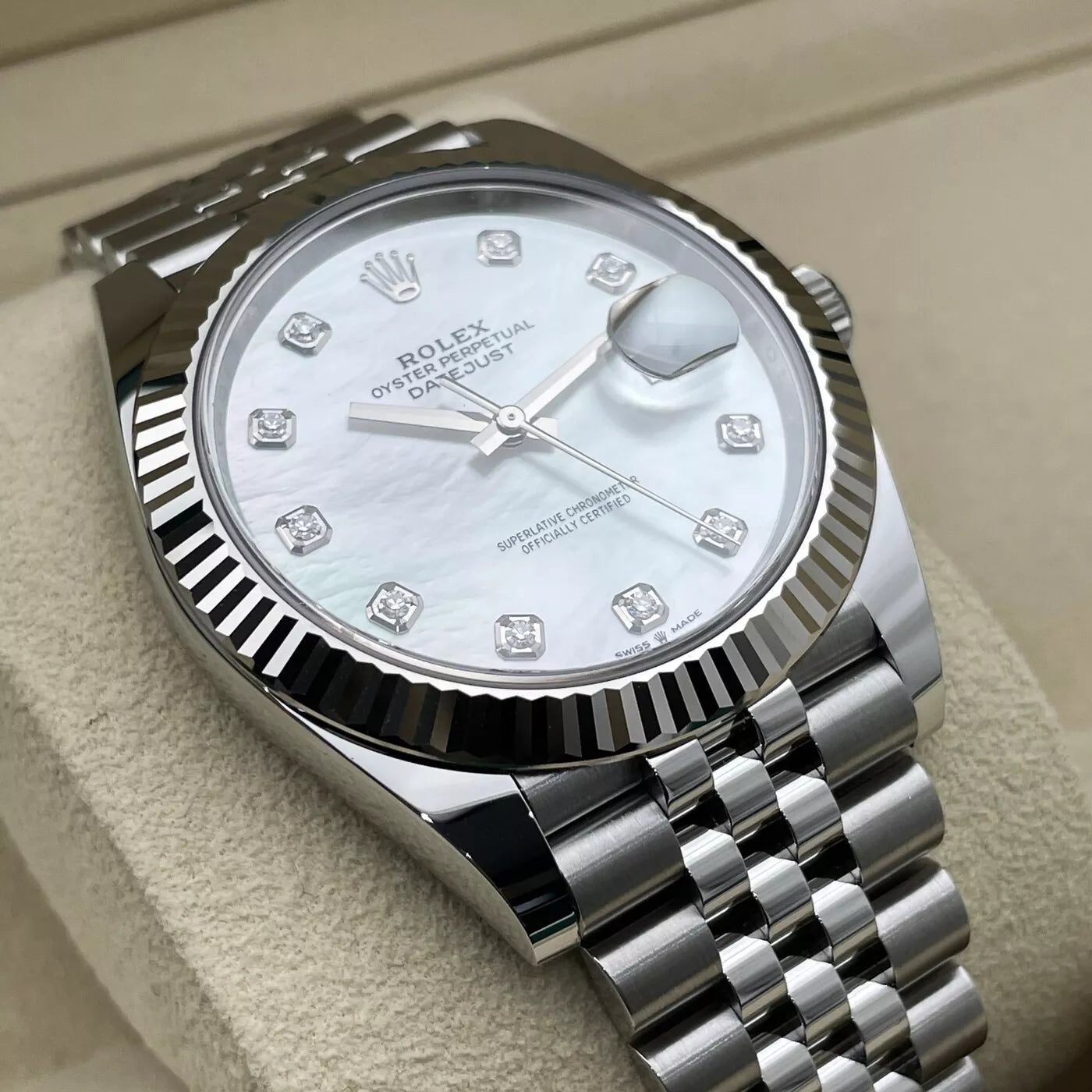 ROLE_X Date just 41 bright white , diamond-set