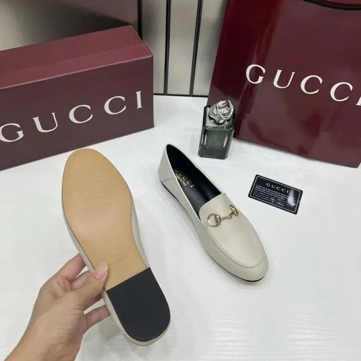 Women GUCCCI horsebit Leather White Loafer For Her TOP BATCH UA