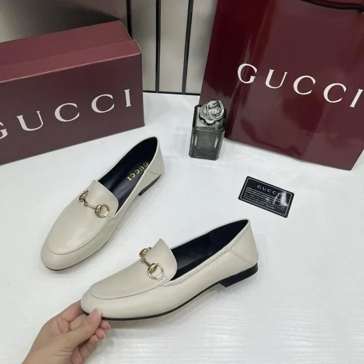Women GUCCCI horsebit Leather White Loafer For Her TOP BATCH UA