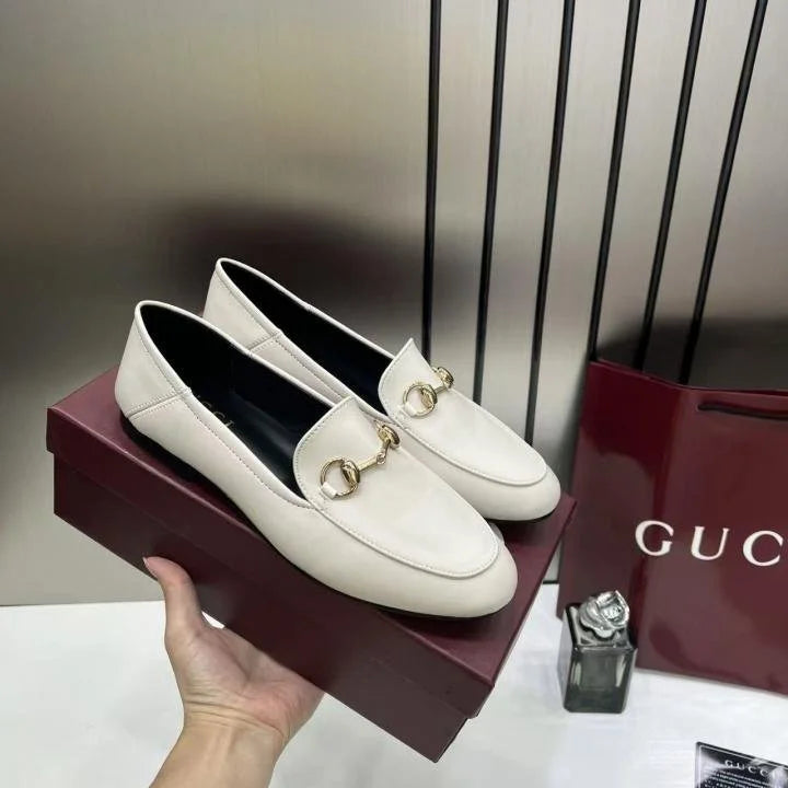 Women GUCCCI horsebit Leather White Loafer For Her TOP BATCH UA