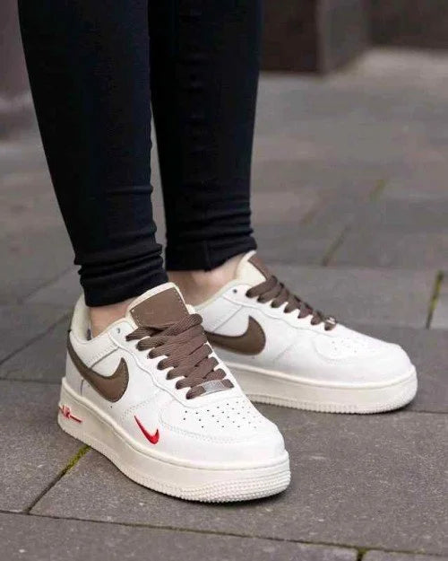 Nik|_e Airforce 1 Mini Red Swoosh Coffee Milk TOP BATCH UA