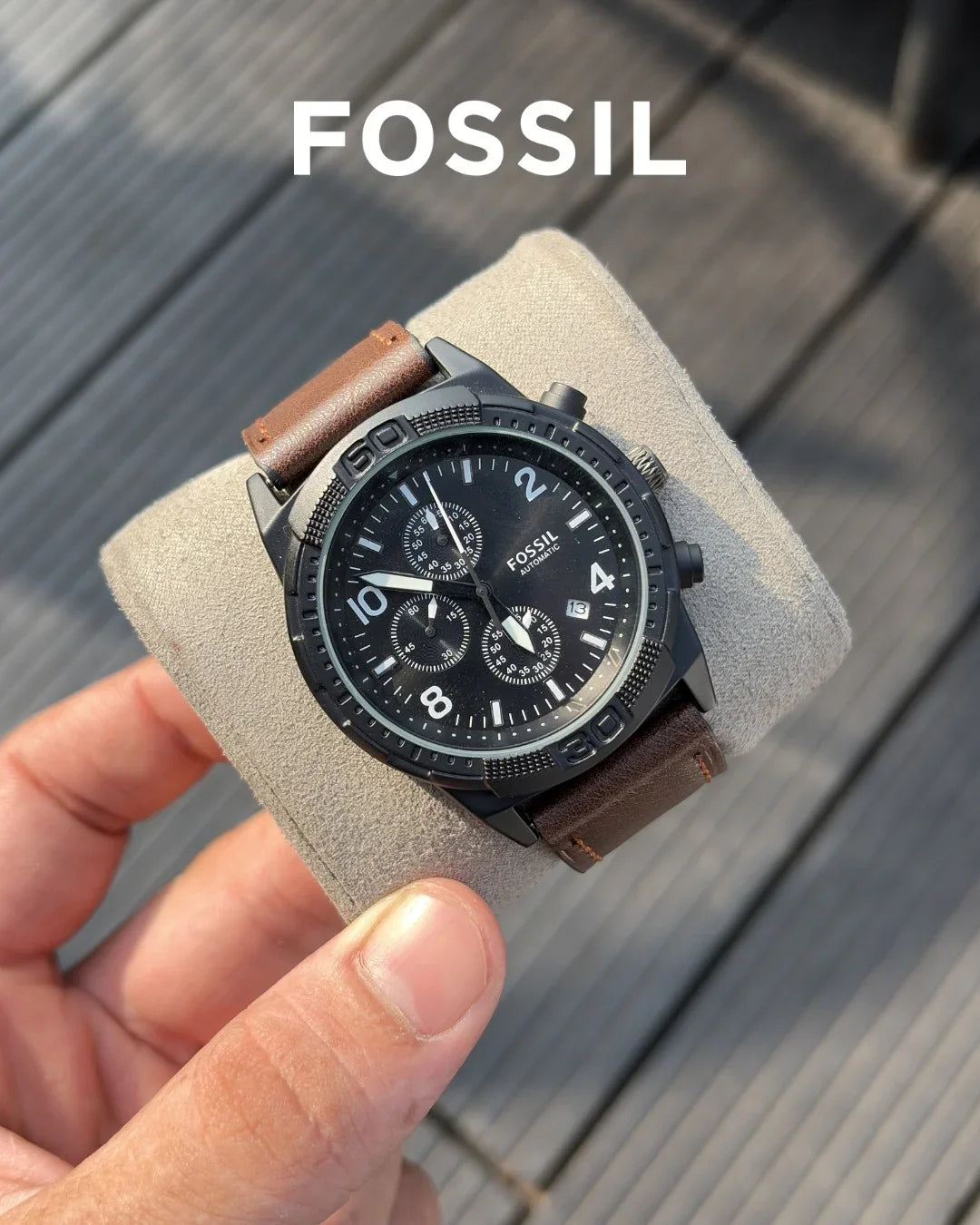 Fossi_l Bronson Chronograph Luggage Leather