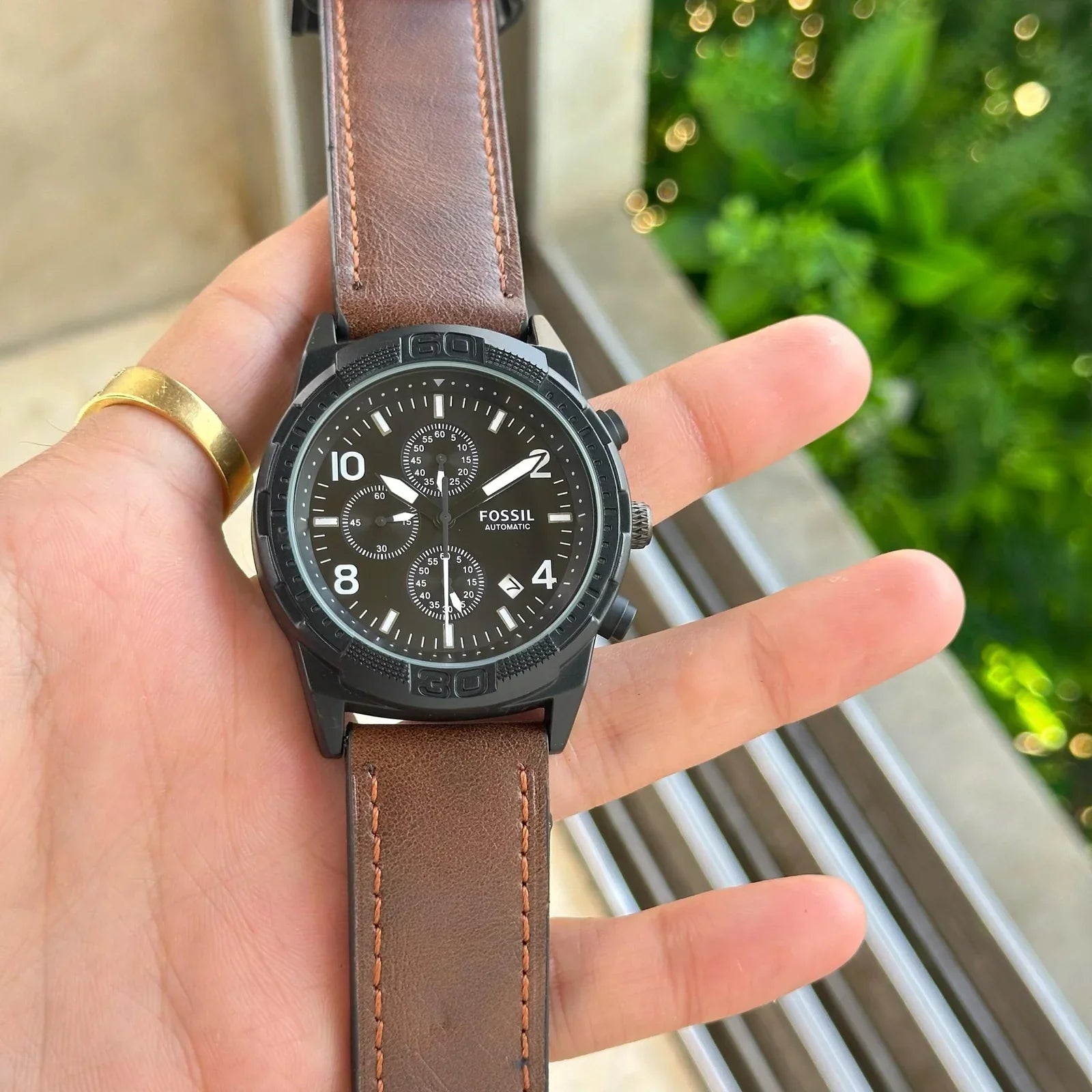 Fossi_l Bronson Chronograph Luggage Leather