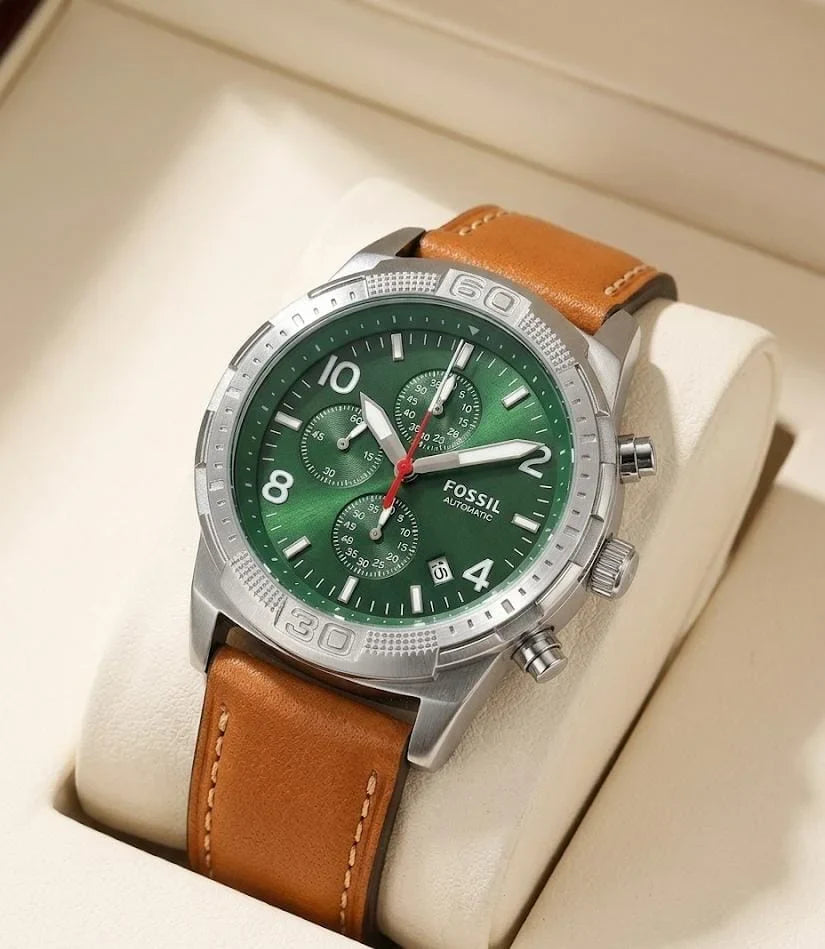 Fossi_l Bronson Chronograph Luggage Leather