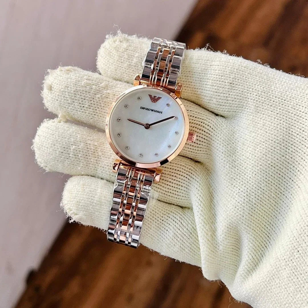 Arm_ani Diamond Dualtone White Dial Ladies Watch