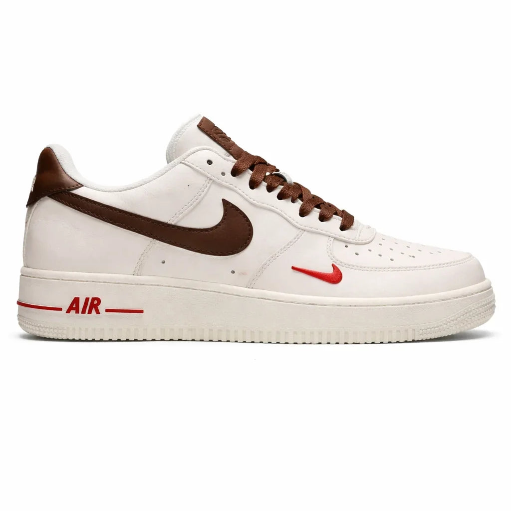 Nik|_e Airforce 1 Mini Red Swoosh Coffee Milk TOP BATCH UA