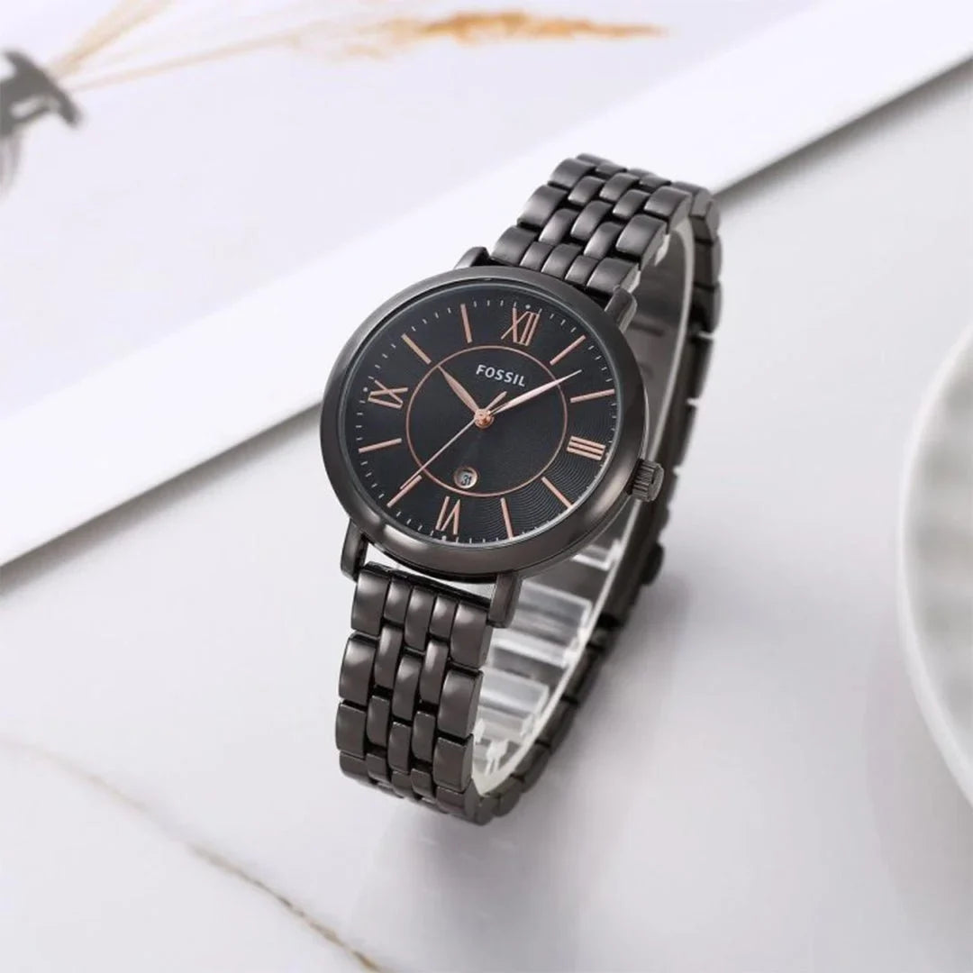 Foss_il Black Dial Ladies Watch