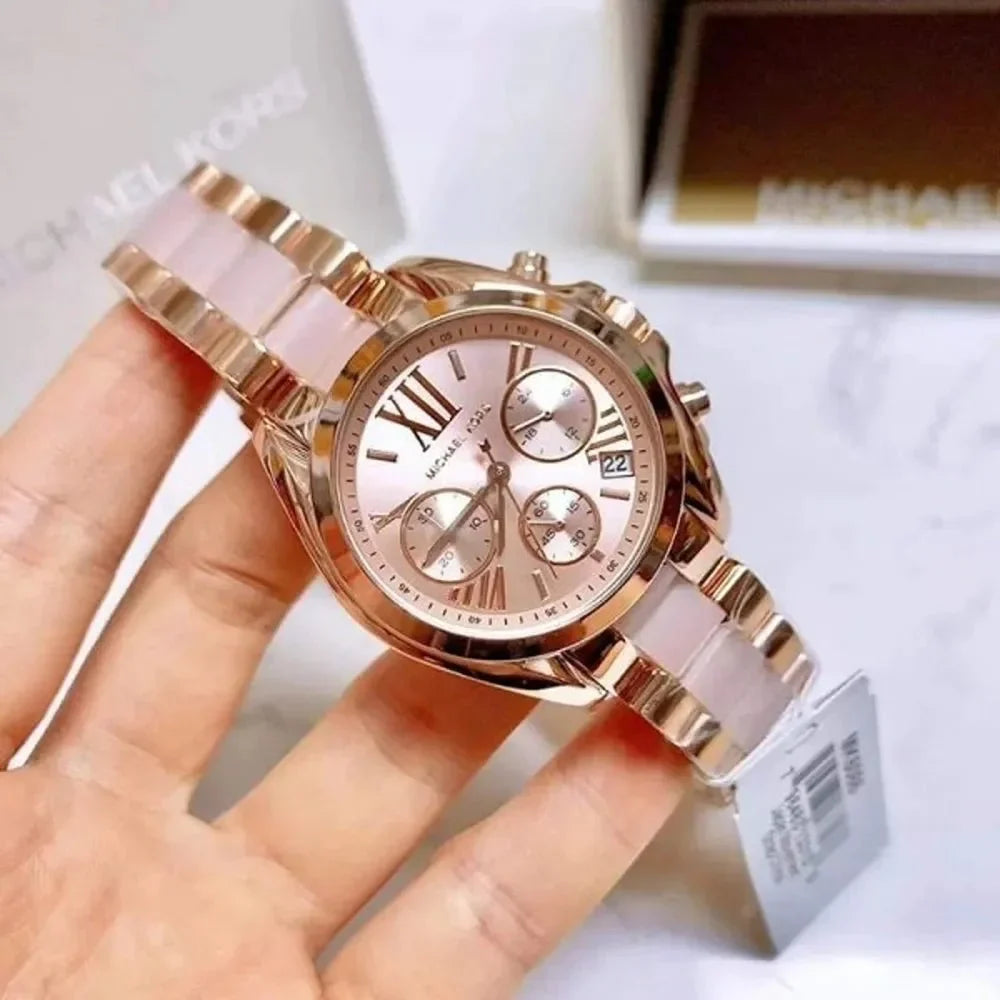 Micha_el Ko_rs Mk Pink Rosrgold Dial Diamond Ladies Watch