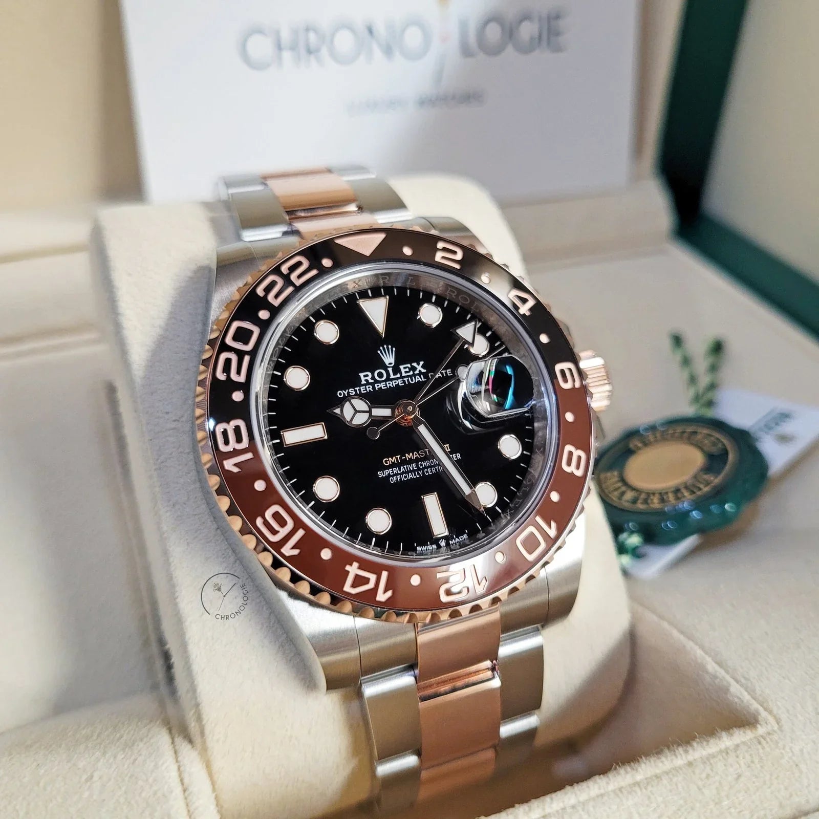 ROLE_X GMT-Master II Everose gold and Black dial.