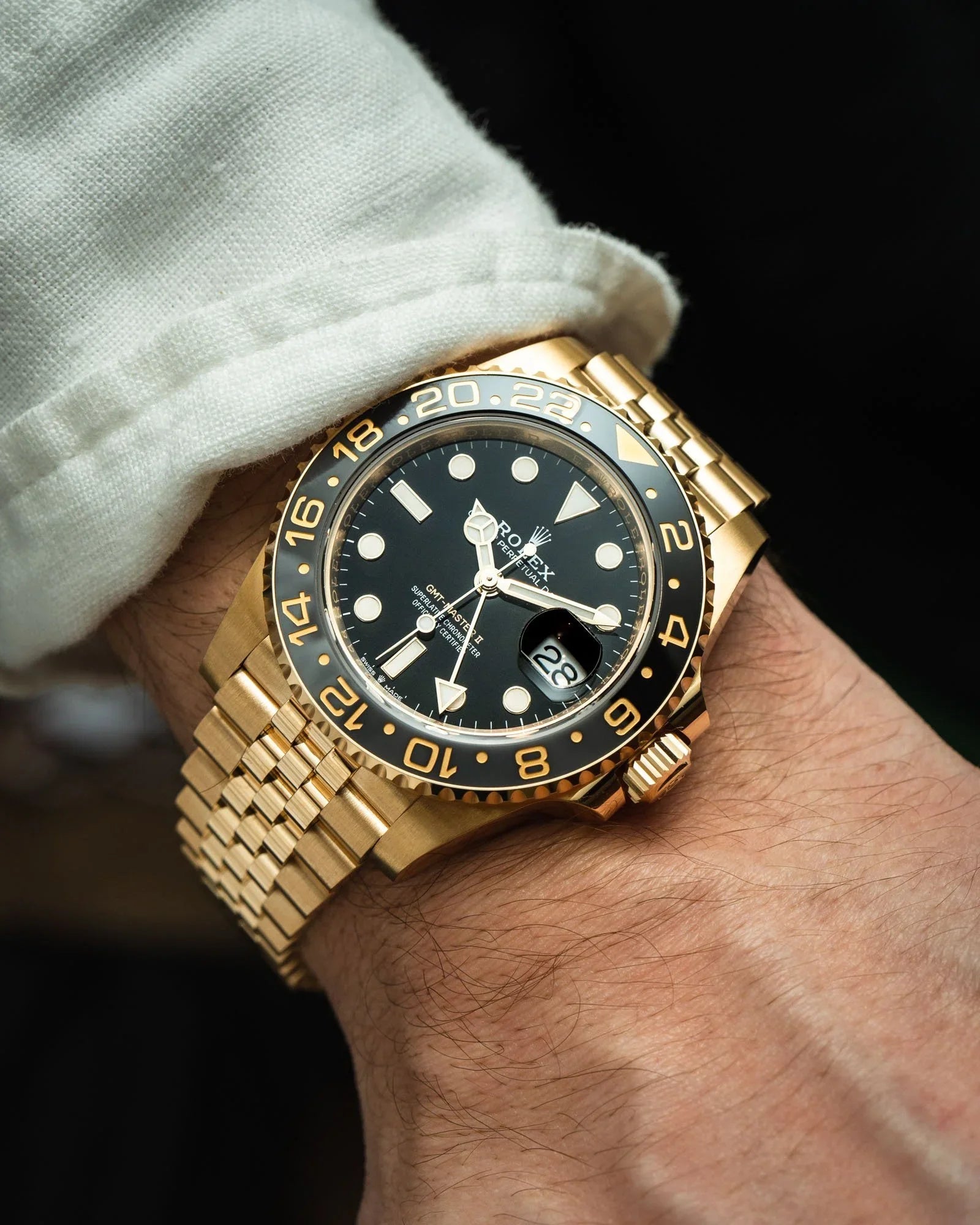 GMT-Master II yellow gold Jubilee bracelet and Black dial