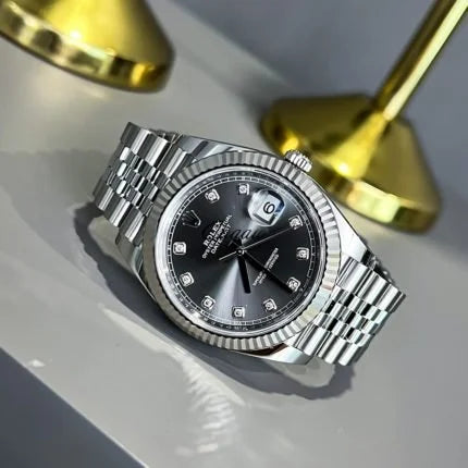 ROLE_X Date just 41 bright black, diamond-set