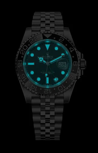 ROLE_X GMT-Master II black dial date Jubilee bracelet.