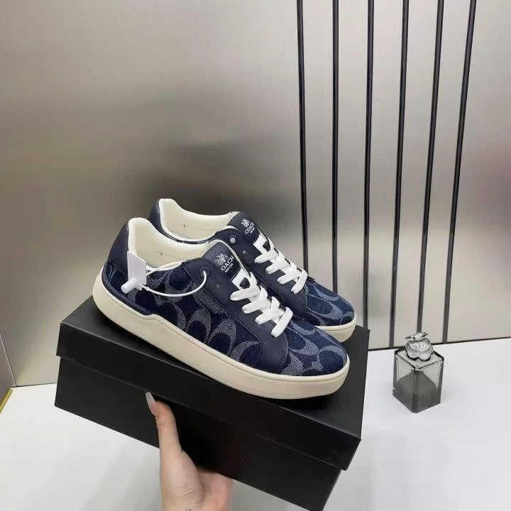 Women Coaach Clip Court Sneaker Navy signature canvas TOP BATCH UA
