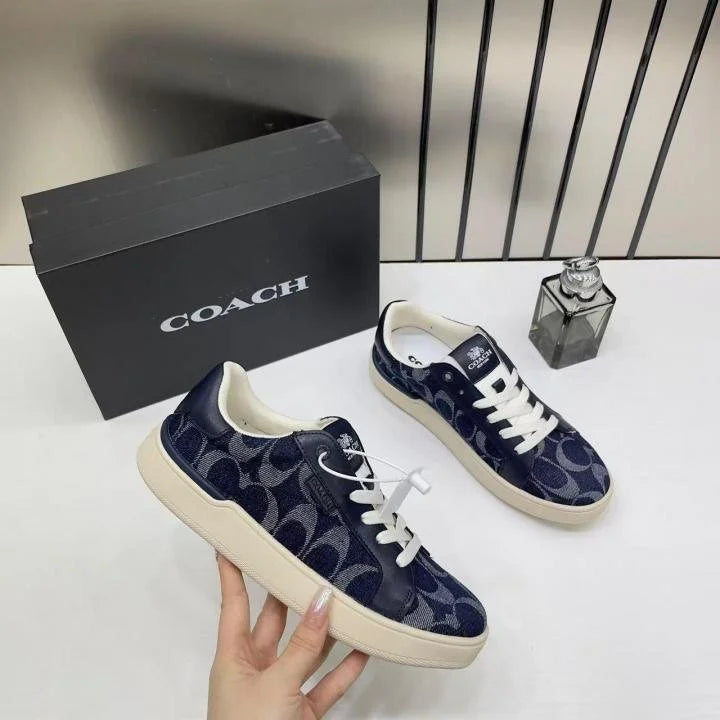 Women Coaach Clip Court Sneaker Navy signature canvas TOP BATCH UA