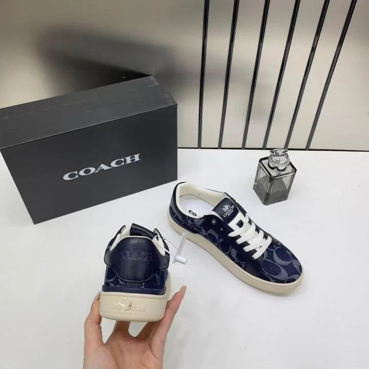 Women Coaach Clip Court Sneaker Navy signature canvas TOP BATCH UA