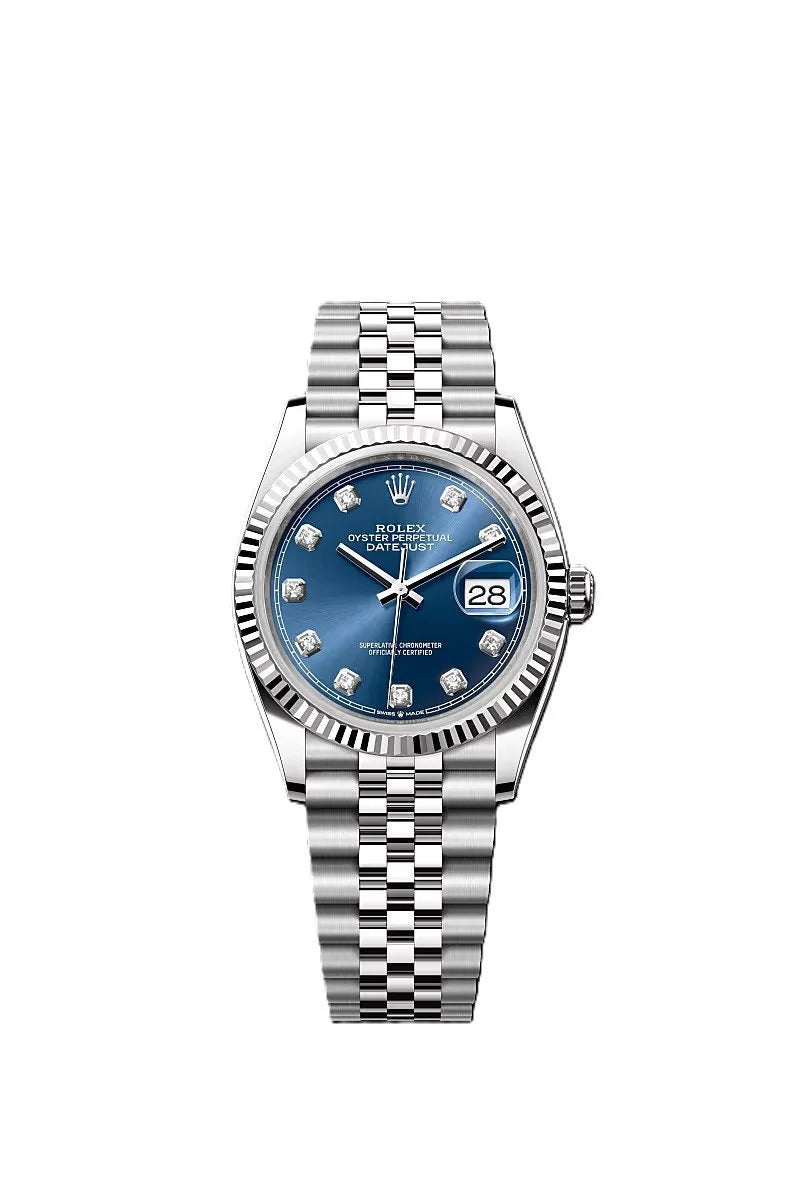 ROLE_X Date just 41 bright blue, diamond-set