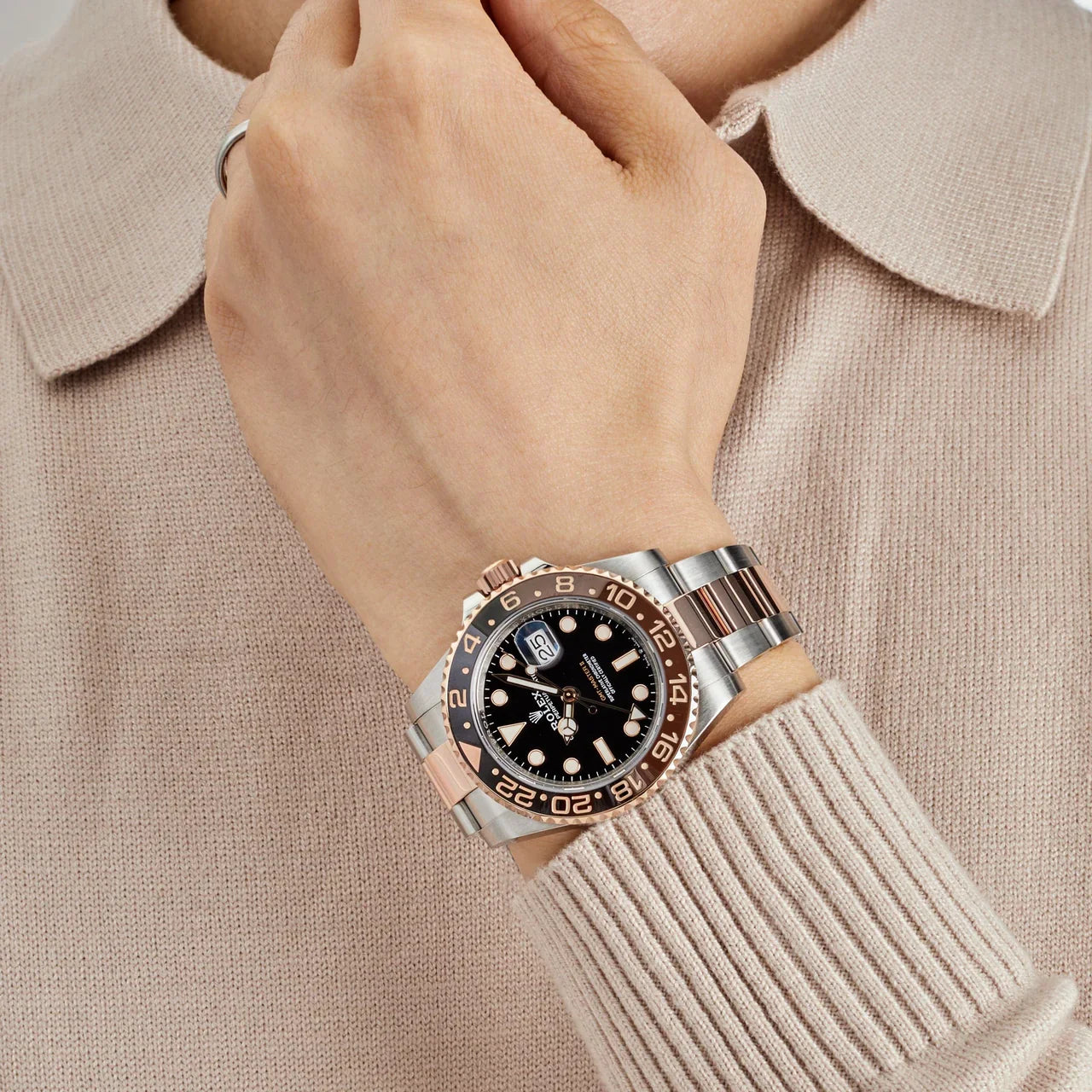 ROLE_X GMT-Master II Everose gold and Black dial.