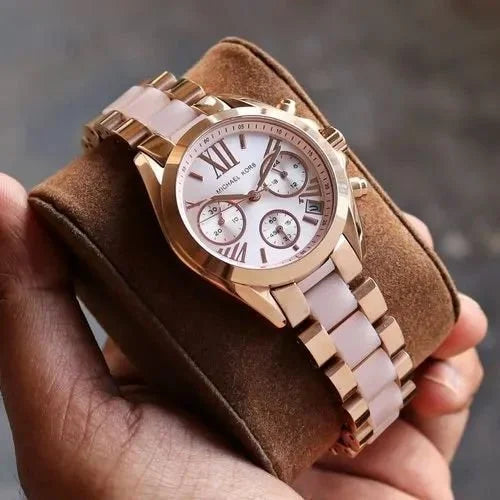 Micha_el Ko_rs Mk Pink Rosrgold Dial Diamond Ladies Watch